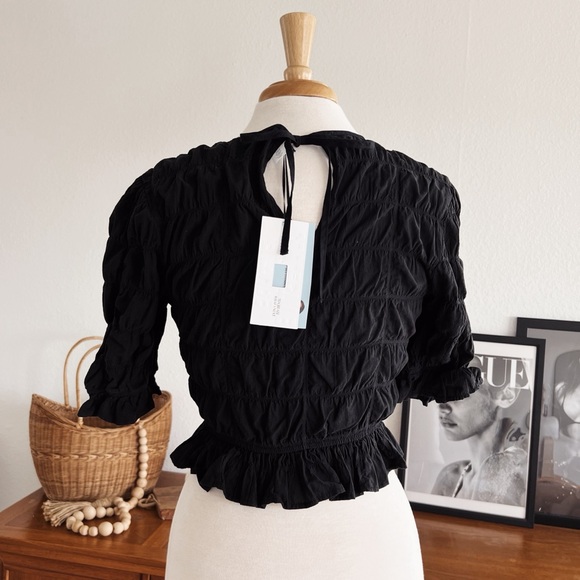 BLACK QUARTER SLEEVE STRETCHY TOP #0325 - Picture 3 of 9